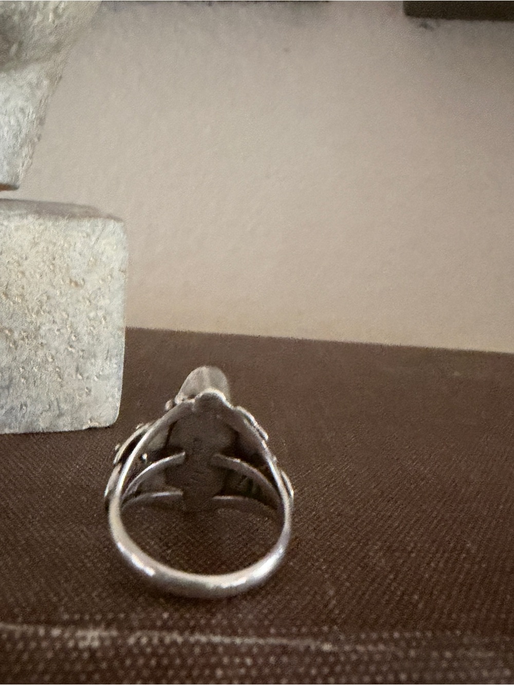 Vintage Navajo Hematite Sterling Silver Ring‎ Size 7 Southwestern - Picture 5 of 7